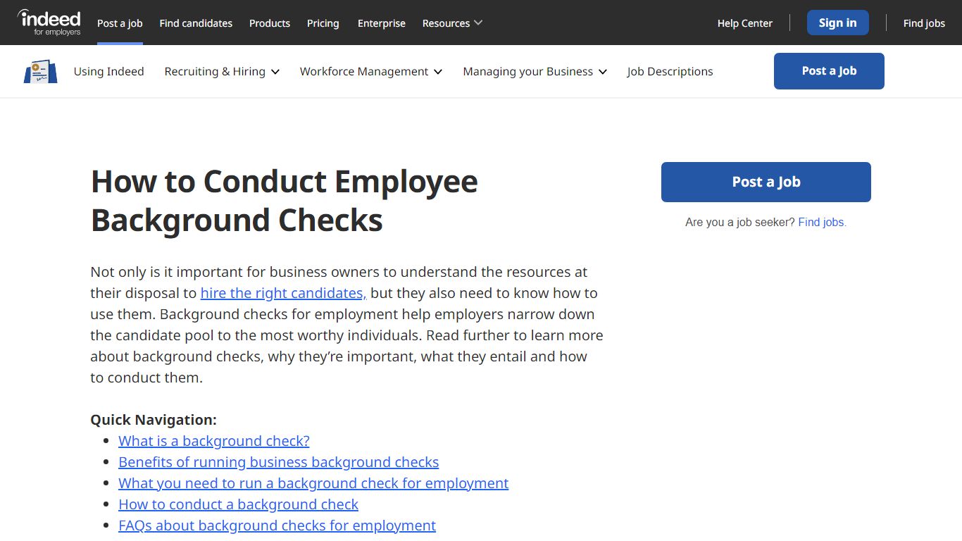 How to Conduct Employee Background Checks - Indeed